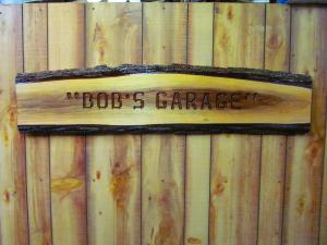 Click to enlarge image  - HANDCRAFTED WOOD SIGN - BOB'S GARAGE