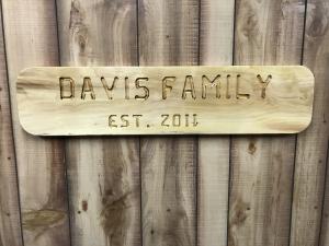 Click to enlarge image  - HANDCRAFTED WOOD SIGN - DAVIS FAMILY