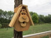 Click to enlarge image BEAR BIRDHOUSE - A WOODLAND CREATURE WITH RUSTIC STYLE