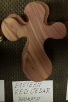 Click to enlarge image <B>HANDCRAFTED PALM CROSS</B> - <B>EASTERN RED CEDAR</B>