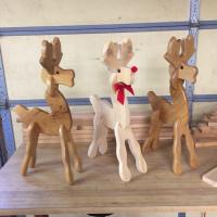 Click to enlarge image <B>OAK PULL-A-PART DEER</B> - <B>A RUSTIC COUNTRY CHARACTER</B>