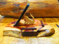 Click to enlarge image <B>Live Edge Wood Cell Phone Dock</B> - <B>Alligator Maple 1-25-21-3</B>